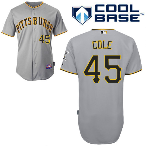 Gerrit Cole #45 Youth Baseball Jersey-Pittsburgh Pirates Authentic Road Gray Cool Base MLB Jersey